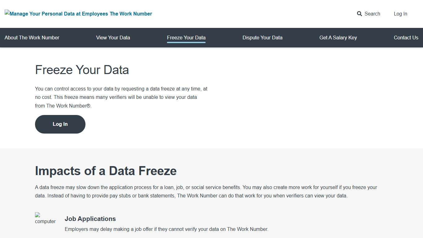 Freeze Your Data The Work Number